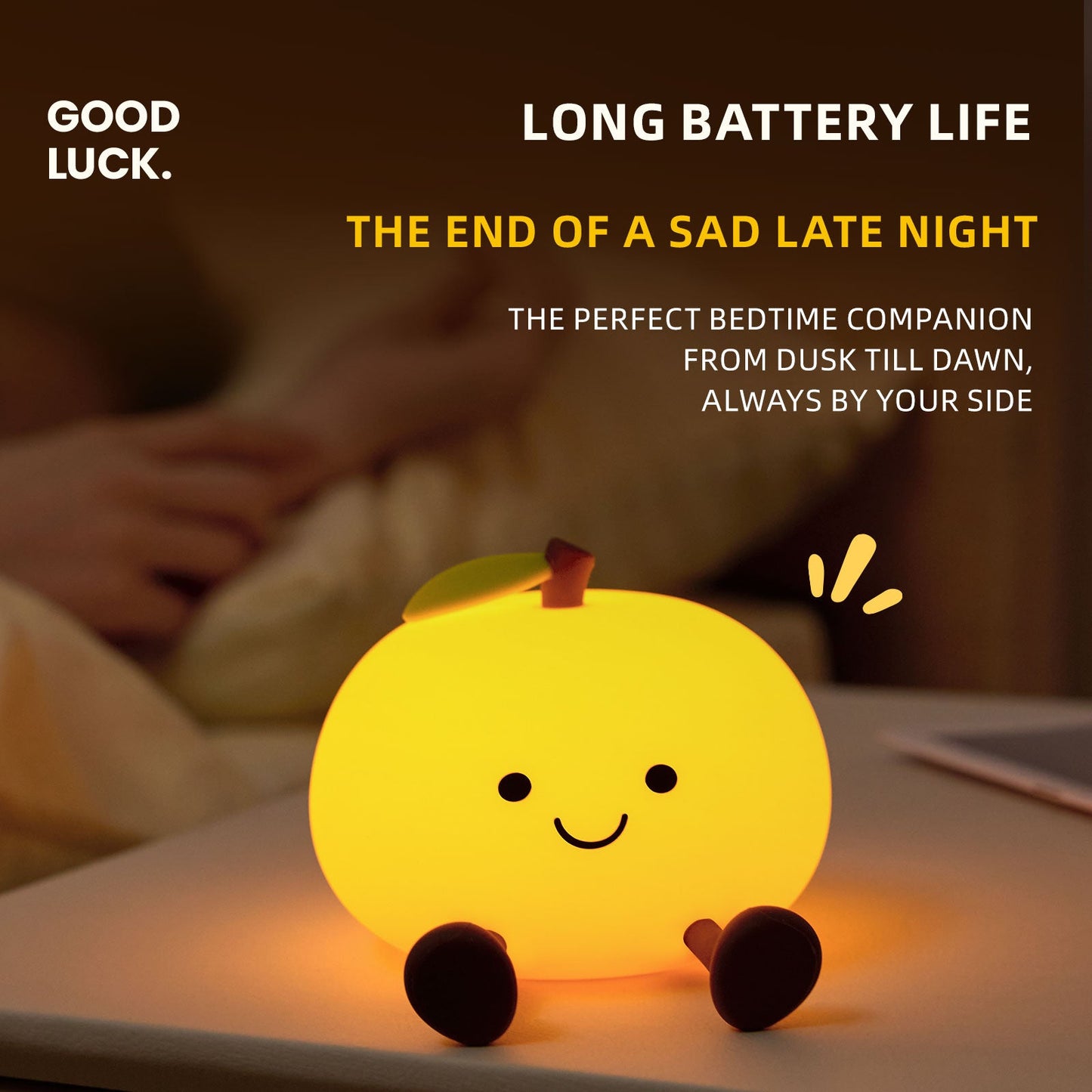 MeWaii® Happy Orange Silicone Squishy LED Night Light