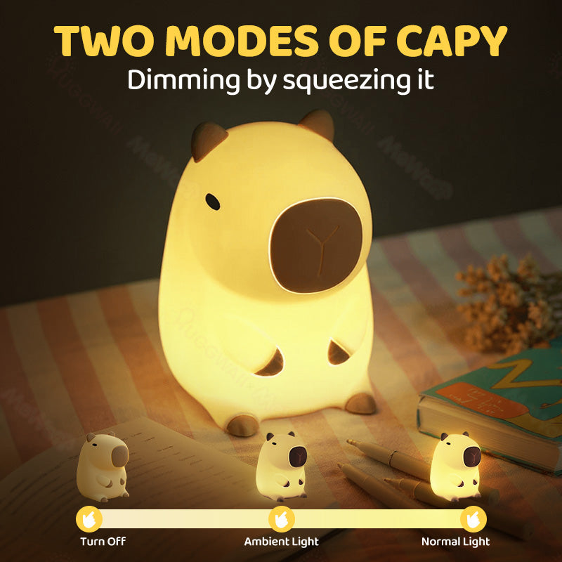 MeWaii® Capybara with Keychain Bundle Squishy Night Light - Perfect Gift