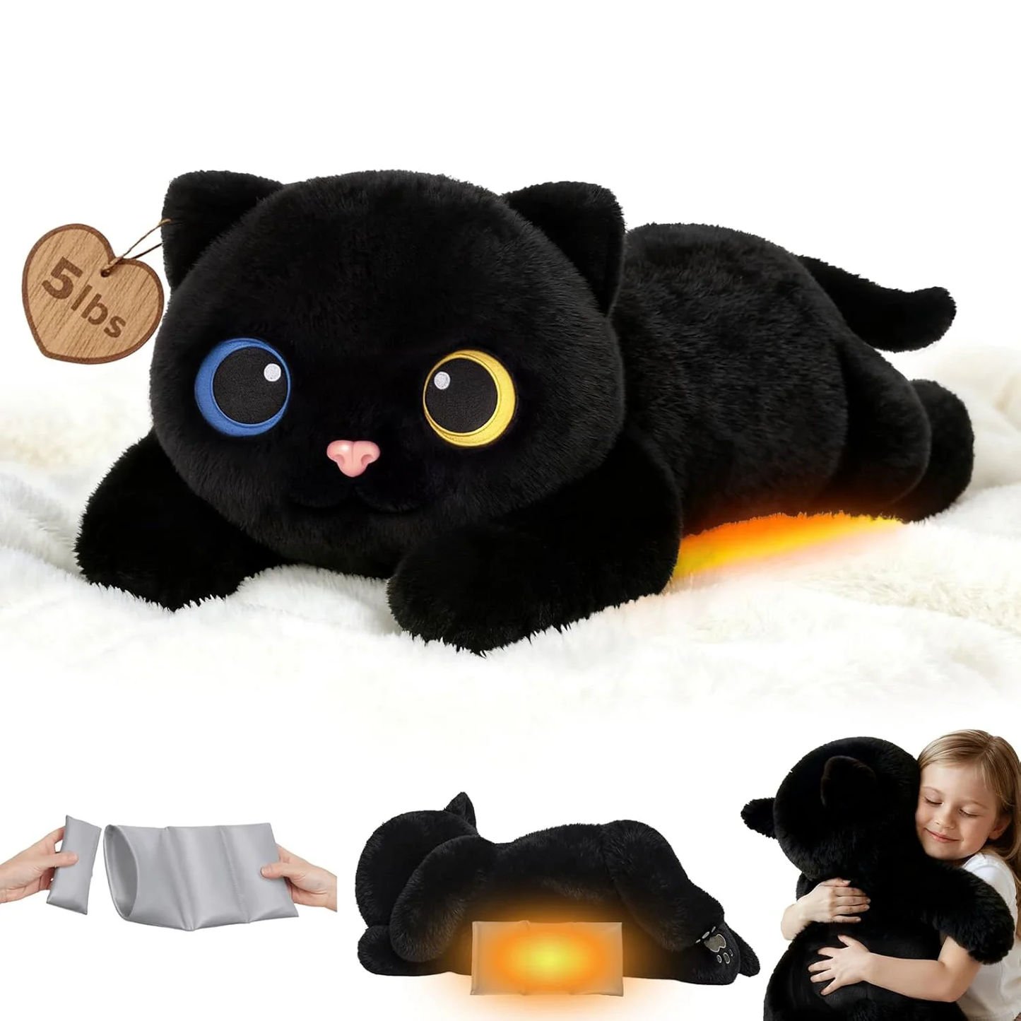 MeWaii® Black Cat Weighted Stuffed Animal