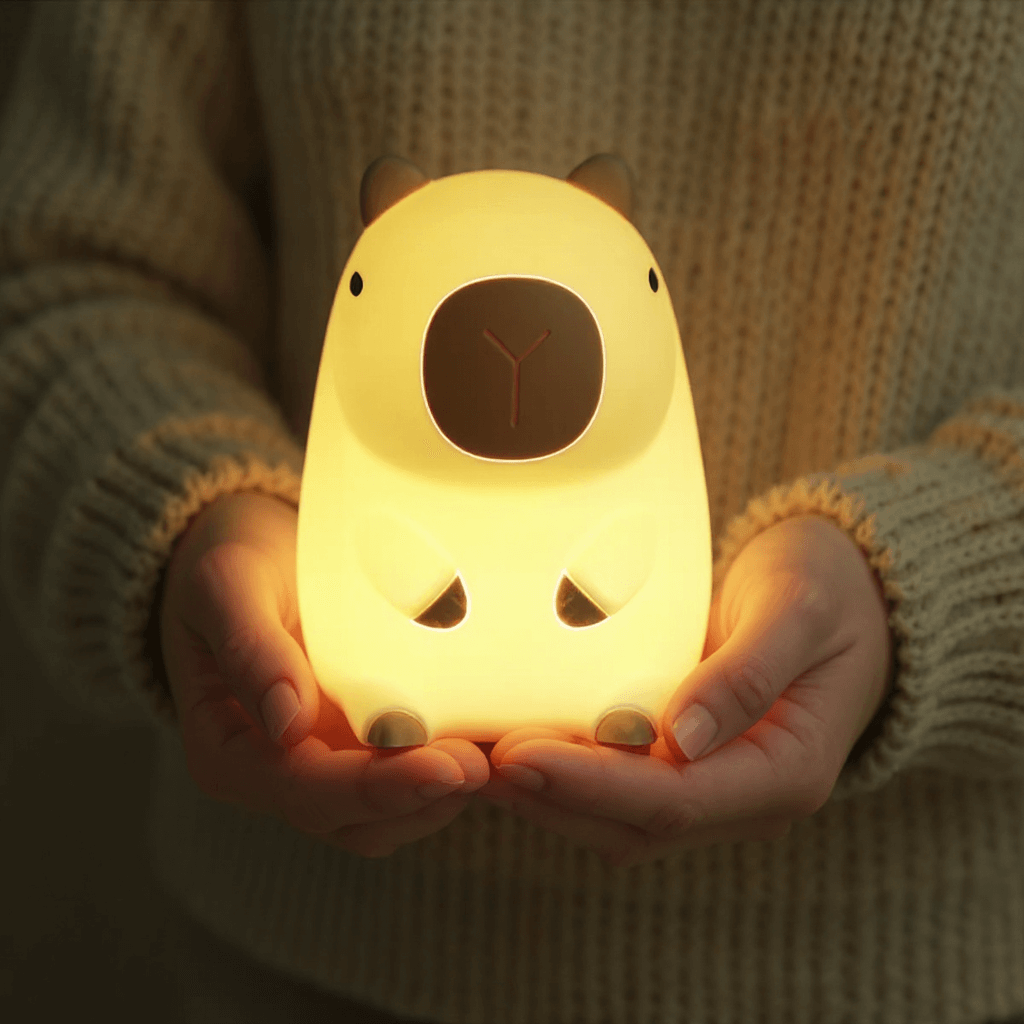 MeWaii® Capybara with Keychain Bundle Squishy Night Light - Perfect Gift